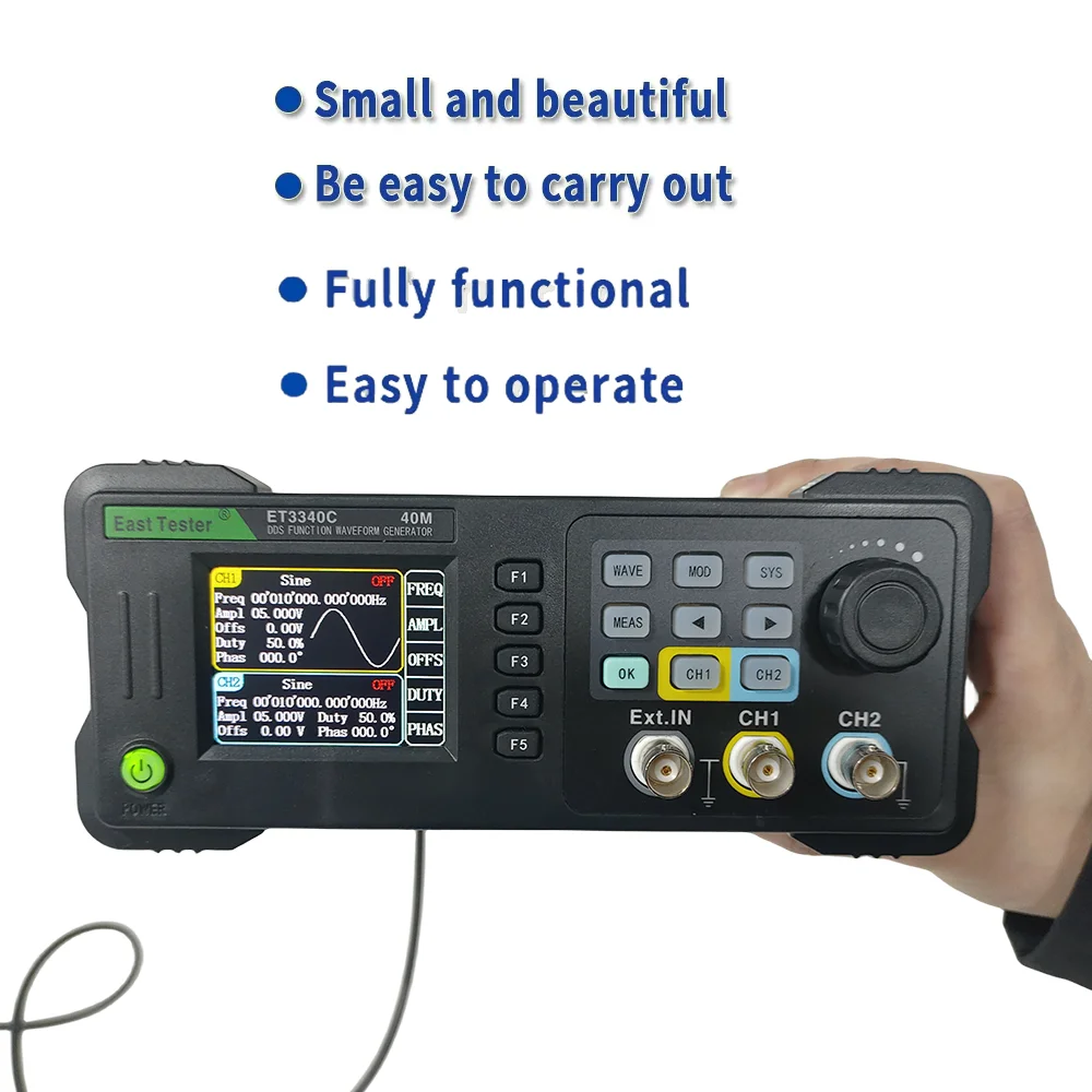 East Tester ET33C 20Mhz 40Mhz  - Dual Channel Arbitrary Waveform Function Generator 60Mhz reseña y precio